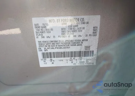 2016 Lincoln Mkx Reserve from USA, damaged, VIN 2LMTJ6LP9GBL43761